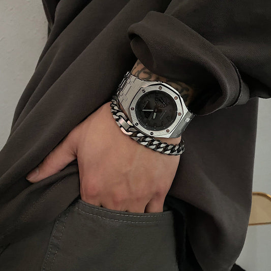 ANCIENT DARK SILVER CHAIN BRACELET