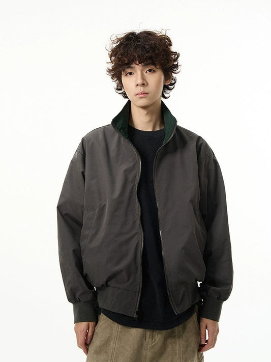 RT No. 11223 STAND COLLAR ZIP-UP BOMBER JK