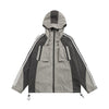 RTK (W) No. 1011 HOODED TWO-TONE ZIPPER ARM STRIPED WINDBREAKER JK