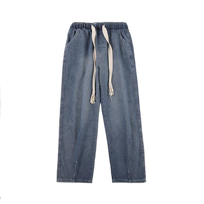 RT No. 5157 DRAWSTRING STRAIGHT WIDE CASUAL JEANS