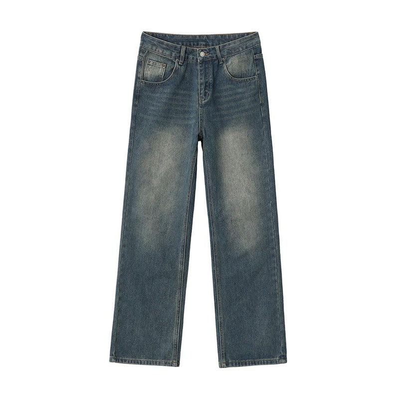 RT No. 6510 WASHED BLUE DENIM WIDE STRAIGHT JEANS
