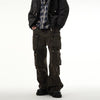 RT No. 10709 WASHED BROWN CARGO STRAIGHT DENIM PANTS