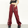 RTK (W) No. 2059 EMBROIDERED WIDE STRAIGHT SPORT SWEATPANTS