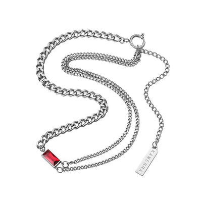 RED SQUARE CHAIN NECKLACE