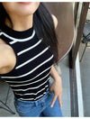 RTK (W) No. 1866 SLEEVELESS STRIPED COLLAR SHIRT TOP