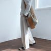 RT No. 9074 LINEN STRAIGHT WIDE DRAPE PANTS