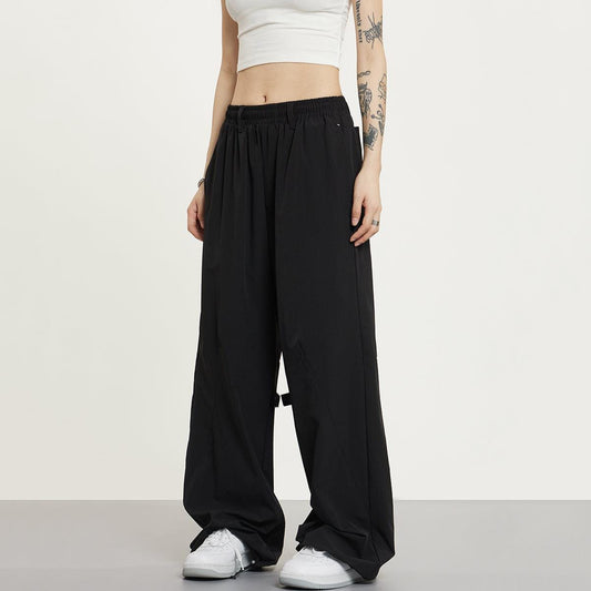 RTK (W) No. 1373 BLACK WIDE BAGGY SWEATPANTS