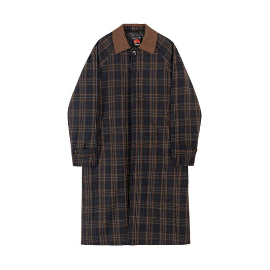 RT No. 3284 CORDUROY COLLAR PLAID COAT JK