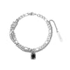 DOUBLE LAYER BLACK SQUARE CHAIN BRACELET