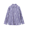 RTK (W) No. 3240 TIE DYE PURPLE BUTTON-UP SHIRT