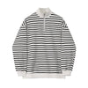 RT No. 7031 STRIPED HALF ZIP-UP SWEATER