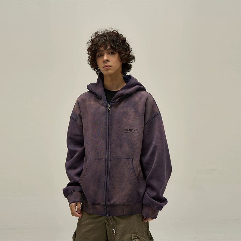RT No. 10005 WASHED ZIP-UP HOODIE