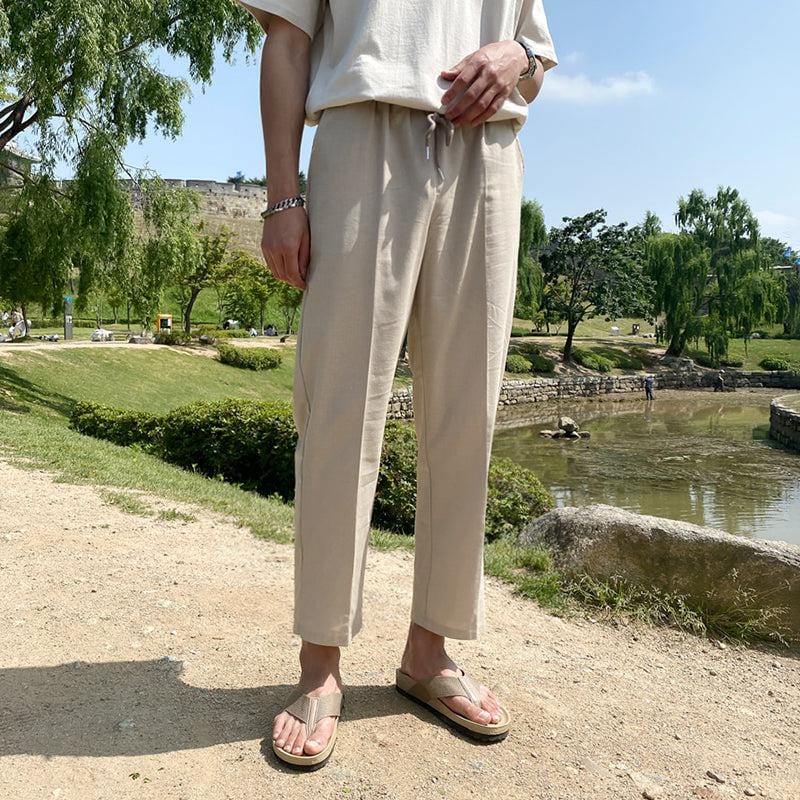 RT No. 1748 LINEN ANKLE WIDE PANTS
