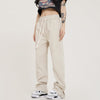 RTK (W) No. 1533 DRAWSTRING SIDE BUTTON WIDE STRAIGHT SWEATPANTS