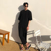 RT No. 2042 PLEATED ANKLE WIDE PANTS & HALF SLEEVE SHIRT