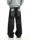 RT No. 10365 BLACK WIDE STRAIGHT DENIM JEANS