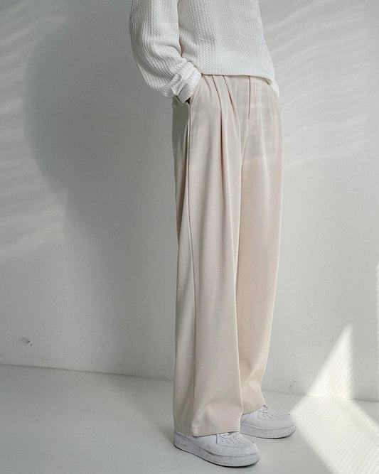 RT No. 5176 DRAPE TOP FOLDED WIDE STRAIGHT PANTS