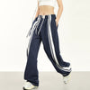 RTK (W) No. 1814 STRIPED DRAPE WIDE STRAIGHT SWEATPANTS