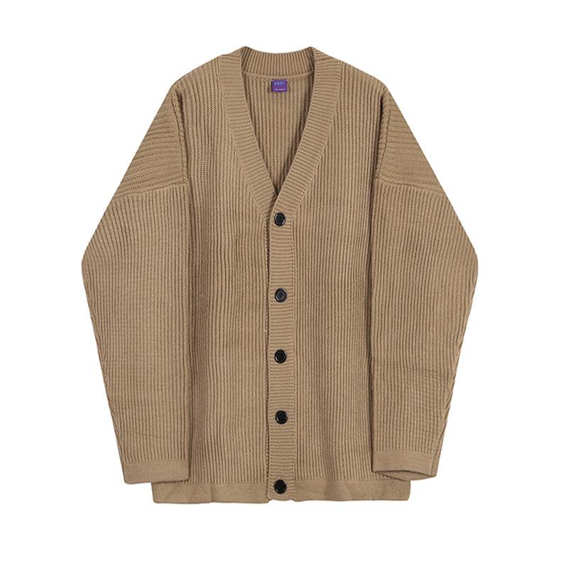 RT No. 4391 LIGHT BROWN KNITTED V-NECK CARDIGAN