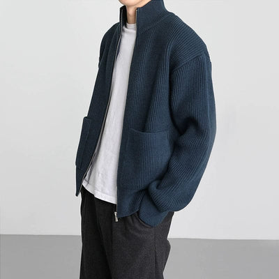 RT No. 10249 KNITTED FULL ZIP-UP SWEATER