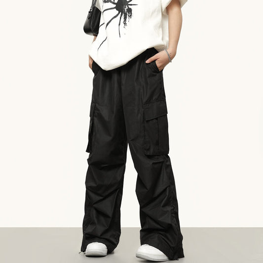 RTK (W) No. 3067 MULTI-POCKET WIDE STRAIGHT SPORT PANTS