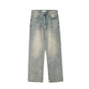 RTK (W) No. 1531 YELLOW BLUE WIDE STRAIGHT DENIM JEANS