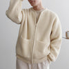 RT No. 4454 KNITTED ROUND-NECK CARDIGAN SWEATER