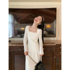 RTK (W) No. 1712 MOHAIR KNITTED COLLAR LONG DRESS