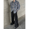 RT No. 9742 DISTRESSED BLUE PLAID SHIRT