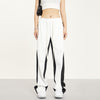 RTK (W) No. 1396 DRAWSTRING CONTRAST STRAIGHT SWEATPANTS