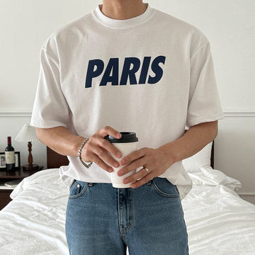 RT No. 9146 PARIS LETTERED COTTON SHORT SLEEVE