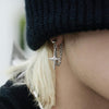 CROSS STAR PENDANT DANGLE EARRING