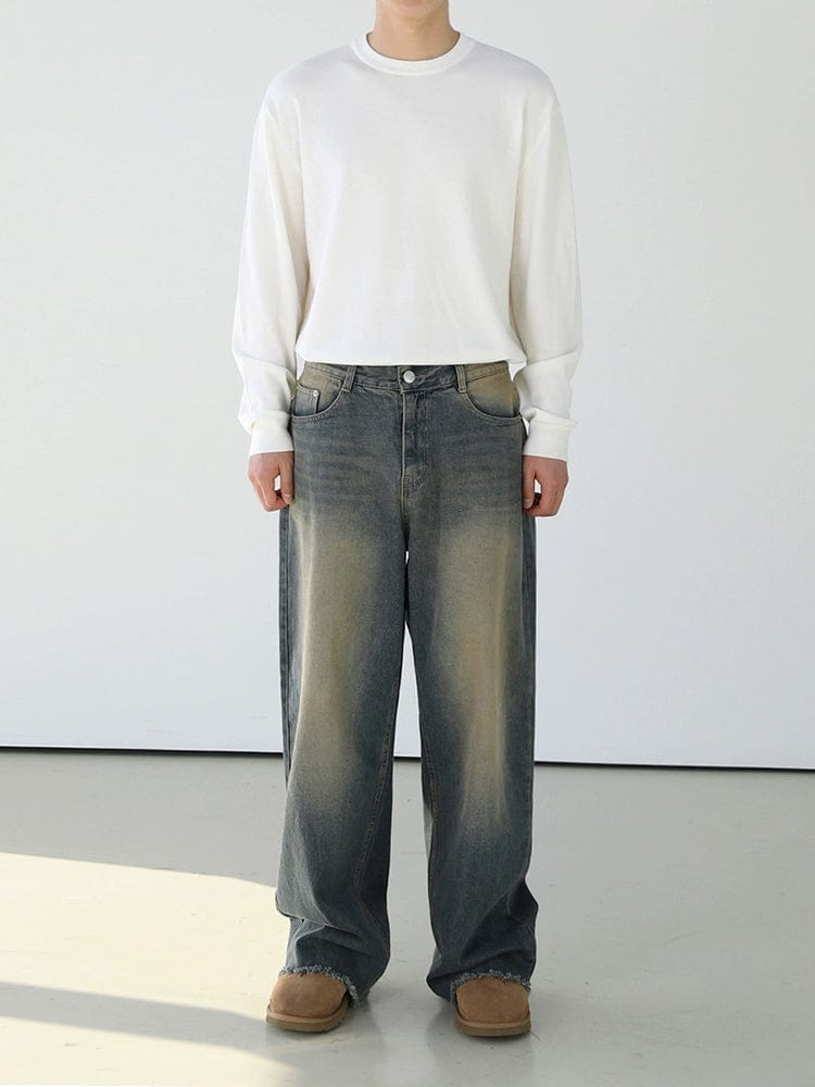 RT No. 11182 WASHED BLUE STRAIGHT DENIM JEANS