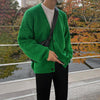 RT No. 6136 GREEN KNITTED V-NECK CARDIGAN