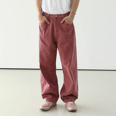 RT No. 8053 BRICK RED WIDE STRAIGHT JEANS