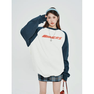 RTK (W) No. 3095 CONTRAST TWO TONE PULLOVER SWEATER