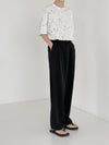 RT No. 5176 DRAPE TOP FOLDED WIDE STRAIGHT PANTS