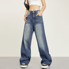 RTK (W) No. 1485 WASHED BLUE STRAIGHT DRAPE DENIM JEANS