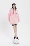 RTK (W) No. 3087 PINK EMBROIDERED ZIP-UP HOODIE