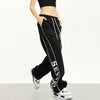 RTK (W) No. 2059 EMBROIDERED WIDE STRAIGHT SPORT SWEATPANTS