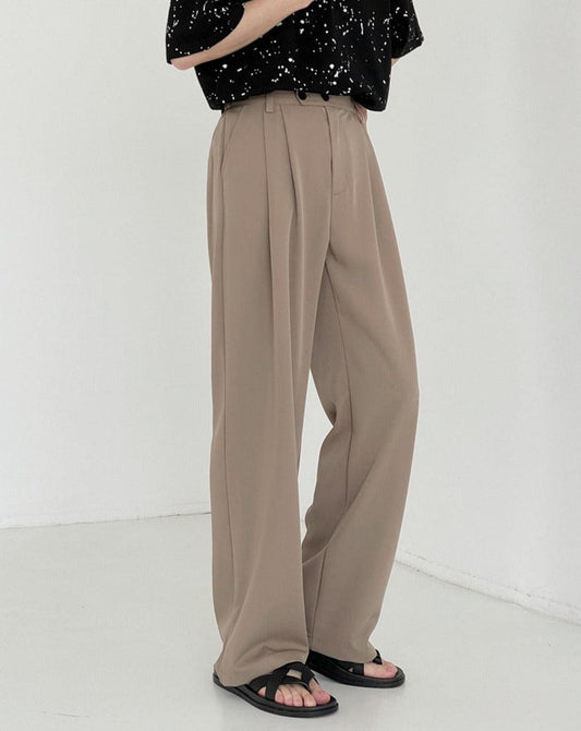 RT No. 5176 DRAPE TOP FOLDED WIDE STRAIGHT PANTS