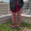 RT No. 3126 DRAWSTRING PLAID PANTS