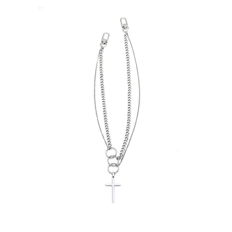 CROSS HOOP RING CHAIN NECKLACE