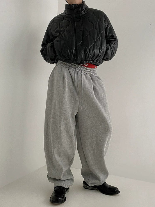 RT No. 10342 BLACK PATTERN STAND COLLAR LEATHER JACKET