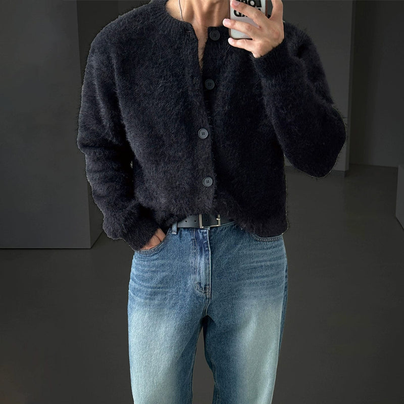 RT No. 10870 MOHAIR BUTTON-UP SWEATER CARDIGAN