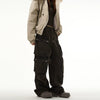 RT No. 10709 WASHED BROWN CARGO STRAIGHT DENIM PANTS