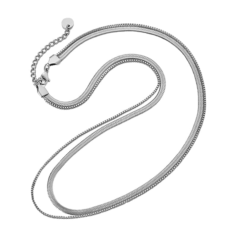 DOUBLE LAYER SNAKE CHAIN NECKLACE
