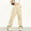 RTK (W) No. 2059 EMBROIDERED WIDE STRAIGHT SPORT SWEATPANTS