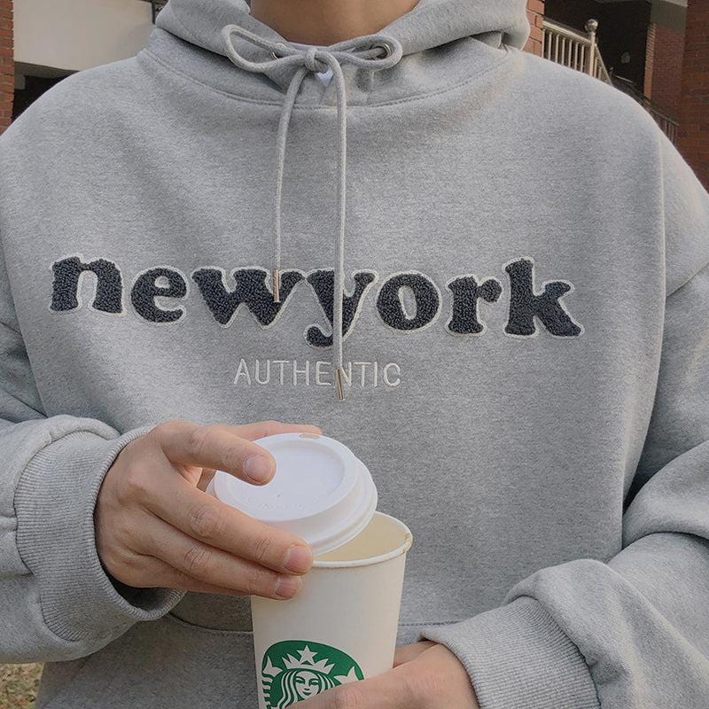 RT No. 5567 LETTERED NEW YORK PULLOVER HOODIE