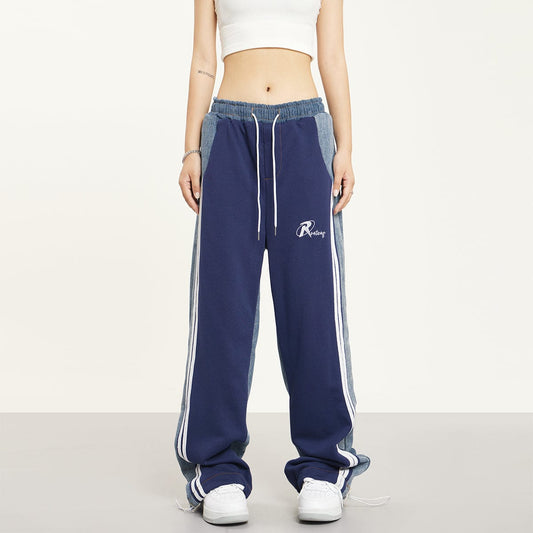 RTK (W) No. 1395 STRIPED BLUE CONTRAST SWEATPANTS